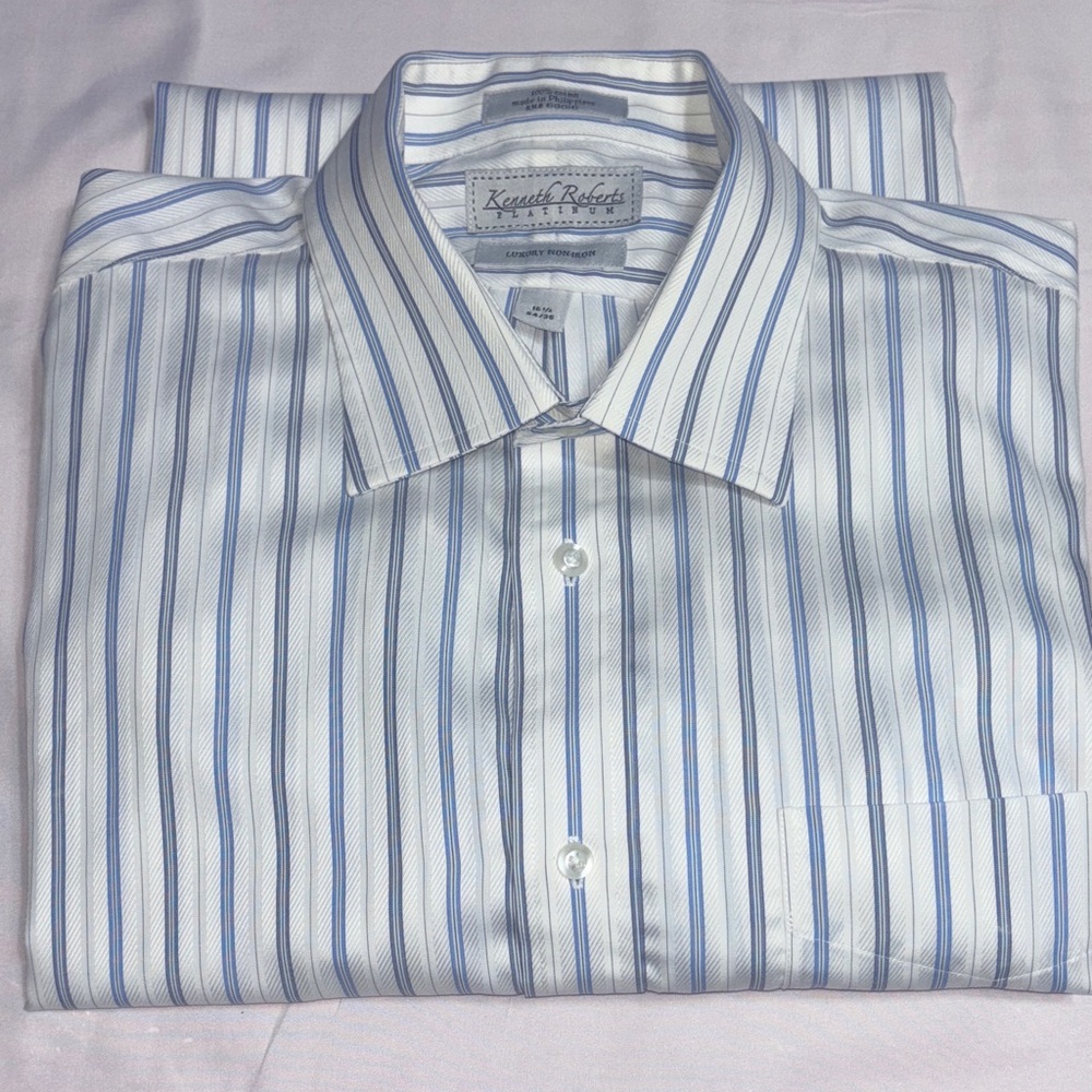 Kenneth‎ Roberts Platinum Striped Dress Shirt